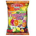 STUMBO ASSORTED TROPICAL FLAVOURED LOLLIPOS 48 PIECES