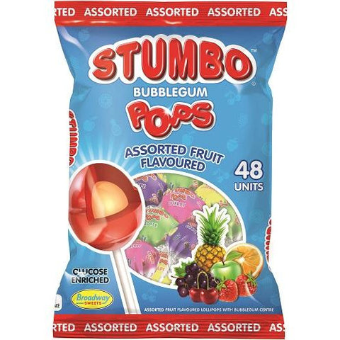 STUMBO ASSORTED FRUIT FLAVOURED LOLLIPOS 24 PIECES